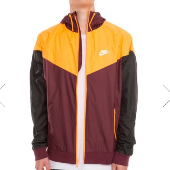 black and orange nike windbreaker